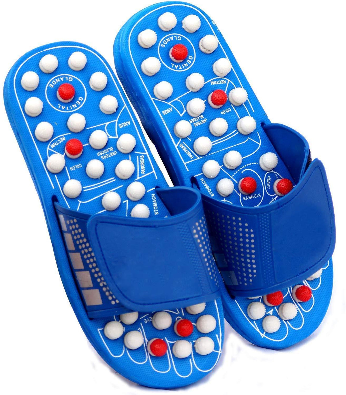 Fidato Yoga Acupressure Massage Slippers Leg Foot Massager (Blue)