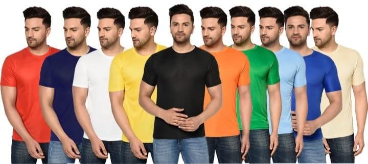 Pack of 10 Half Sleeves Round Neck T-shirts with Free Digital Watch