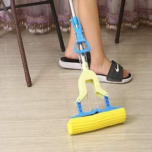 Mop Folding Squeeze Sponge Mop, Stainless Steel Rod-Rubber, Can Expand Cotton Absorbent Mop, Mop Floor Cleaning