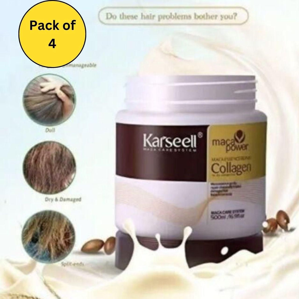 100ml (Pack Karseell Maca Power Collagen Hair Mask of 4)