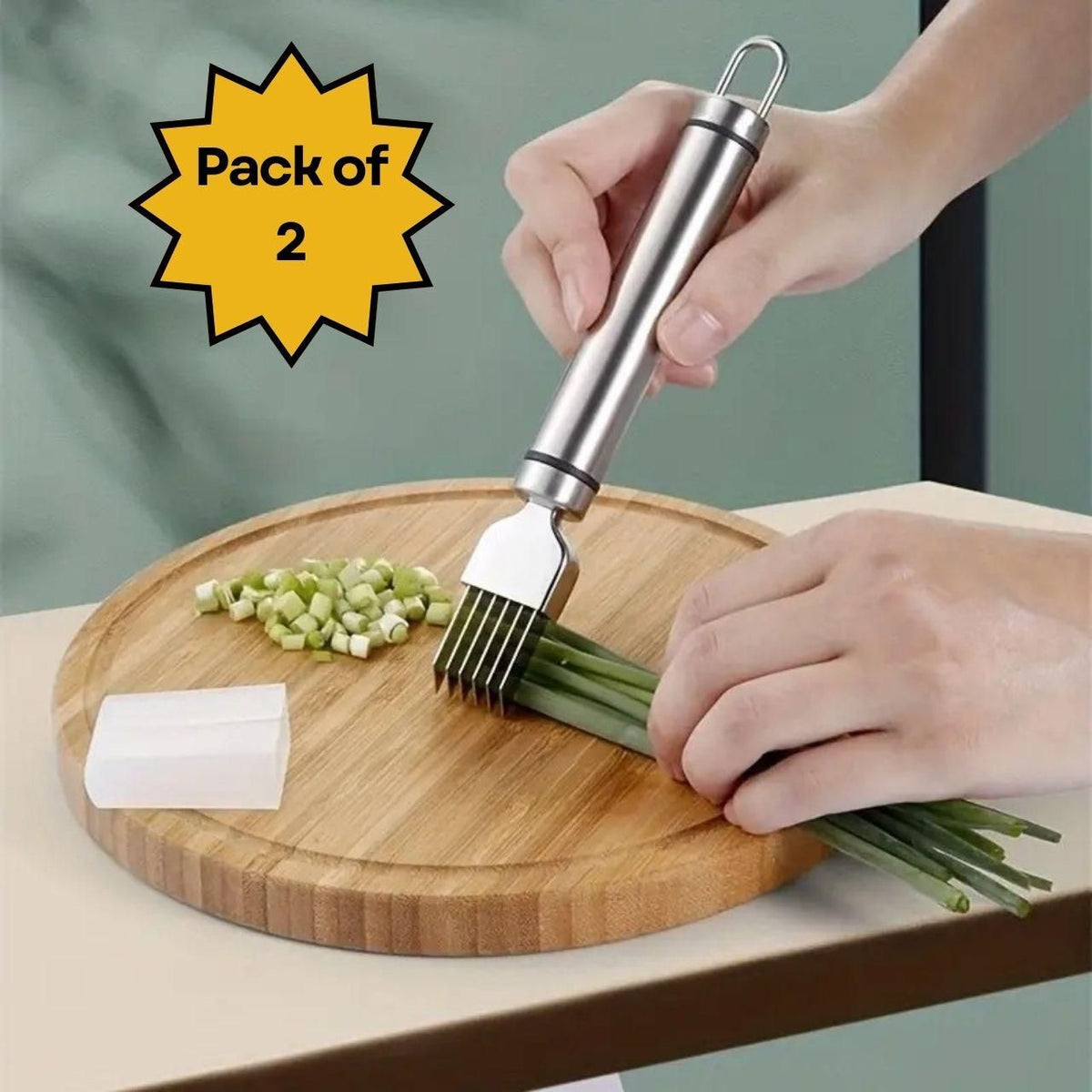 Effortless Stainless Steel Vegetable Slicer (Pack of 2)