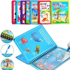 Kid's Reusable Magical Water Painting Practice Book (Set Of 4)