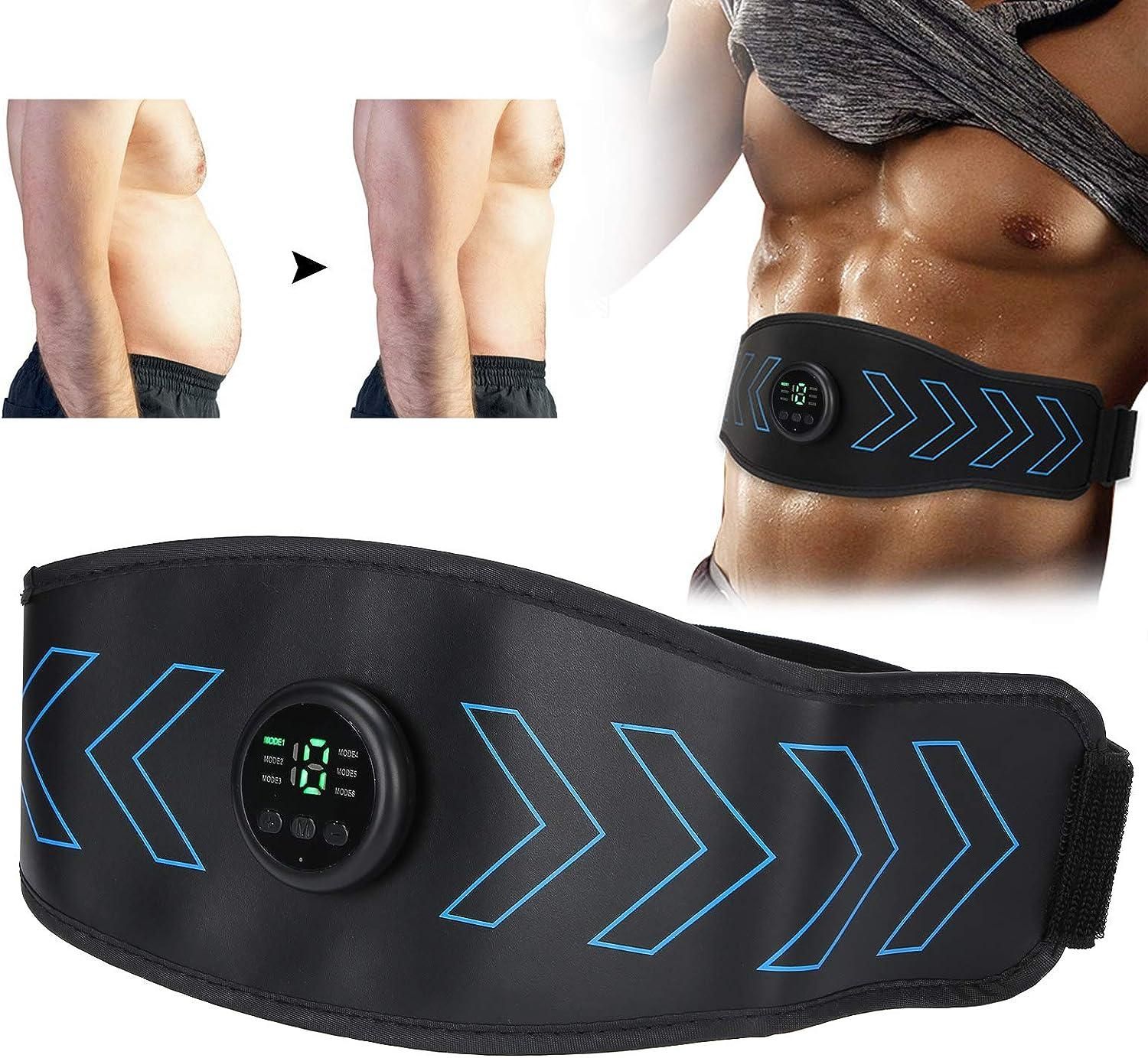 Abdominal Belt Muscle Stimulator EMS Abdominal Muscle Workout 6 Modes 18 Intensity Portable Belt