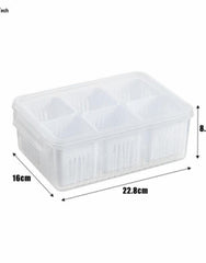 Food Storage Containers With Lids Airtight,6-In-1 Storage Box Kitchen Scallion Storage Box