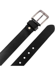 Mens Genuine Leather Adjustable Stainless Steel Pin Buckle Formal Wear Belt