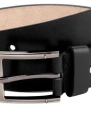 Mens Genuine Leather Adjustable Stainless Steel Pin Buckle Formal Wear Belt