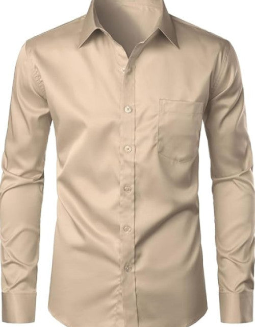 Men's Stylish Casual Business Slim Fit Long Sleeve Shirt with Pocket