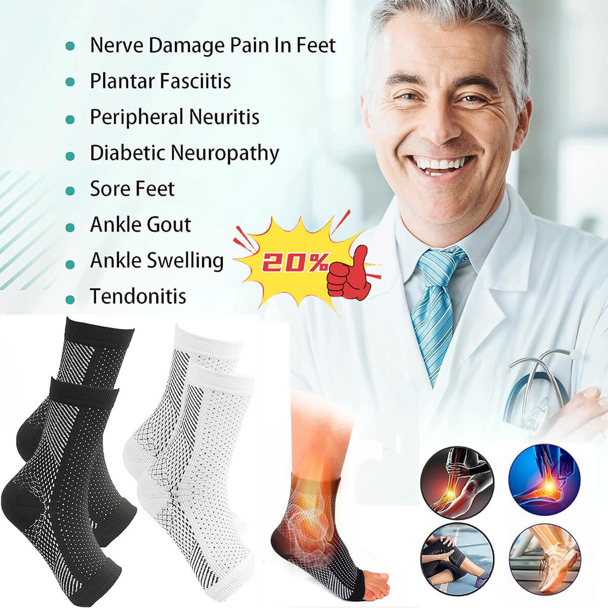 Neuropathy Socks for Women and Men for Relief Swollen Feet and Ankles