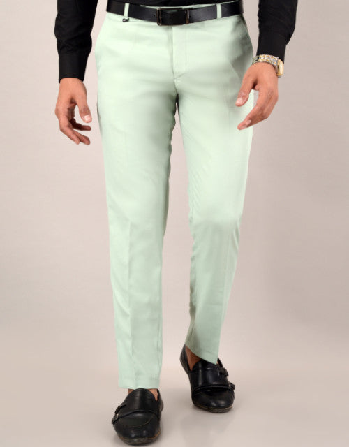 Pista Solid Mid-Rise Stretchable Men's Formal Trousers