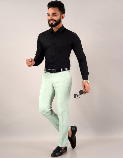 Pista Solid Mid-Rise Stretchable Men's Formal Trousers